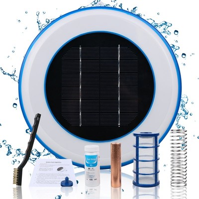 Solar pool ionizer太阳能铜银离子水处理器M泳池水净化器purifie