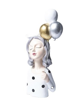 新款气球女孩客厅现代q摆件装饰品ins卧室少女工艺品创意生日