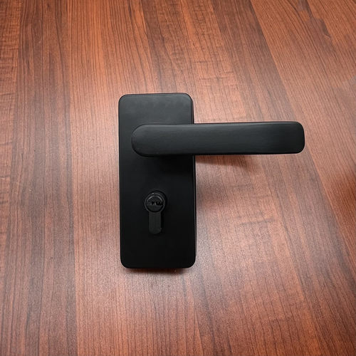 黑色办公室高隔断玻璃门锁把手锁玻璃门锁带M拉手无框玻璃锁开孔