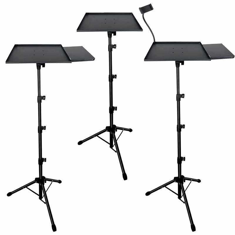 投影仪支架落地带折叠托盘金属可升降声卡三脚多功能