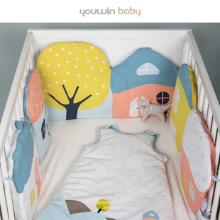 优为宝贝婴儿床床围宝宝纯棉布围挡新生儿防撞拼接床护围透气a类