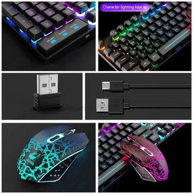 2.4G Rdechargeable Wireless Gaming Keyboard and Mouse Set Co
