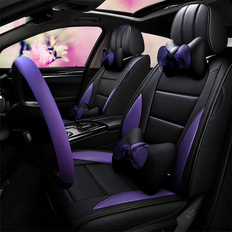 适用于汽车坐垫新款卡通网红四季通用皮座套女神专U用座垫车坐套