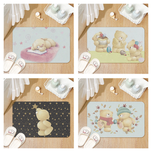 安德鲁熊forever friends浴室地垫卧室床边地毯防滑吸水速干脚垫