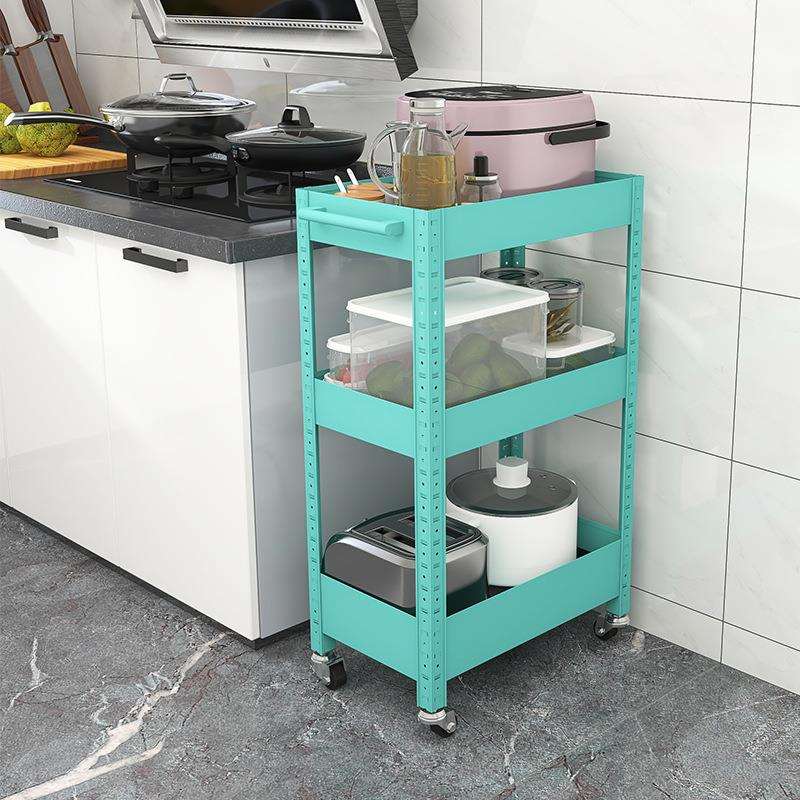 峰阳货架厨房卫生间收纳储物带轮餐车可移动小推车置物带轮家居