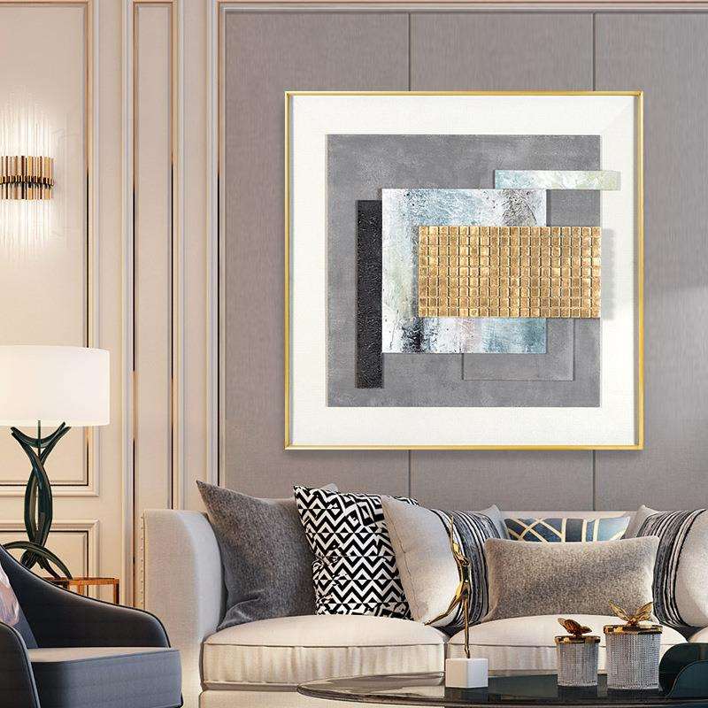 新中式挂画墙上壁画简欧北欧风格客厅装饰画沙发背景轻奢实物装置