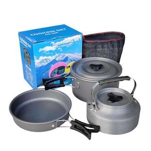 茶壶组合套锅野营组合套装锅餐具便携户外炊具锅具硬质软化铝
