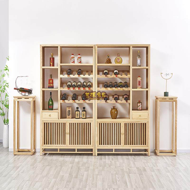 新中式酒柜白蜡木红酒架实木酒杯架现代简约隔断柜靠墙储物架酒架,机械设备,橡胶设备,淘宝优惠券,粉丝福利购,淘宝优惠卷