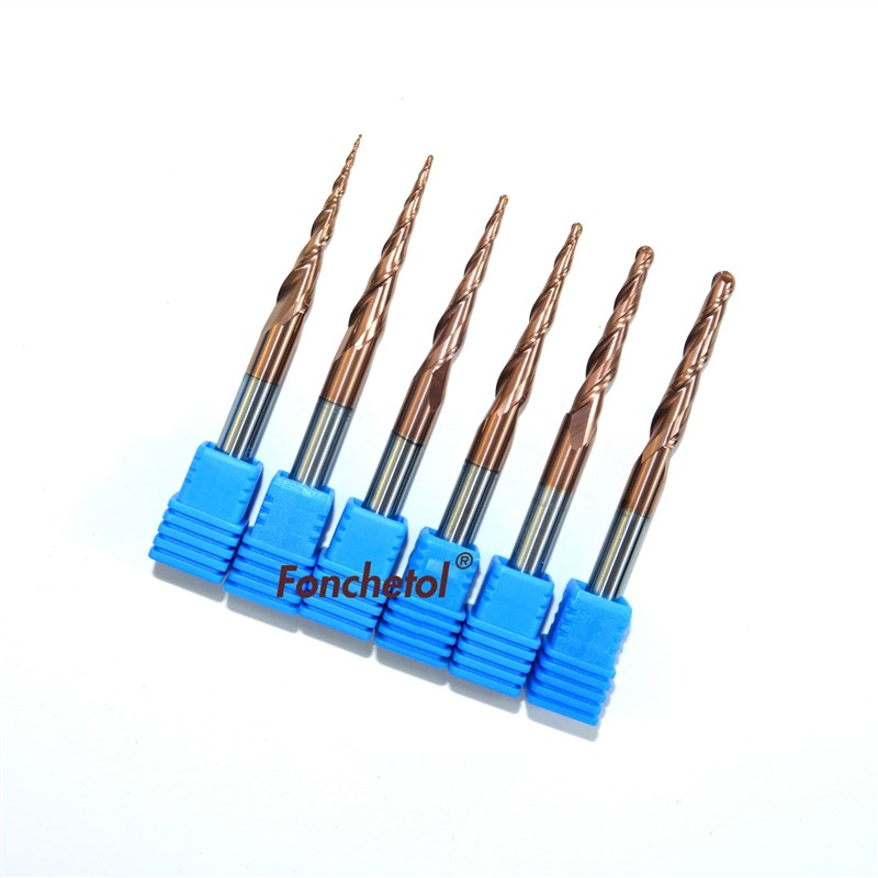 6mm HRC55CNqC数控铣刀涂层硬质合金锥度球头铣刀斜度刀木工浮