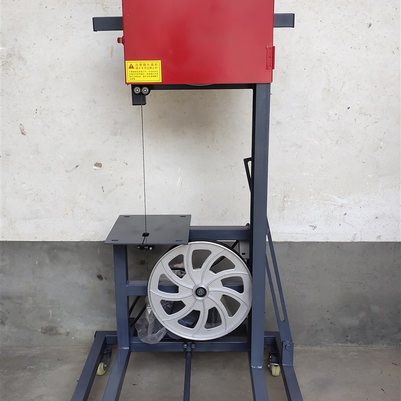 寿材曲线锯小f型带锯机棺木手推齐头锯木工切割机带锯轮上下轮组