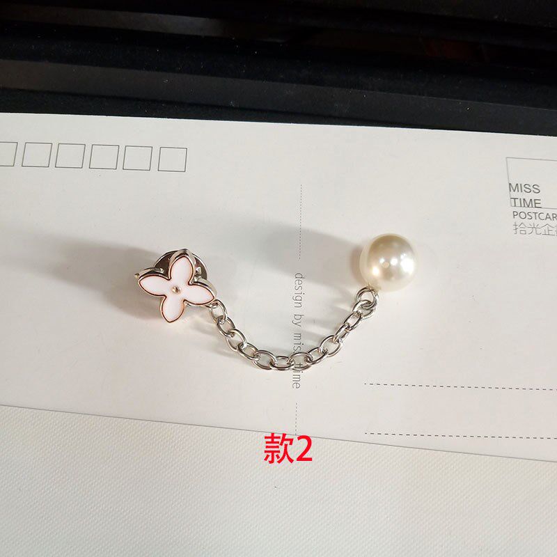 创意设计衣服链条扣收腰防走光衬衫免缝袖扣V领珍珠装饰连接针扣