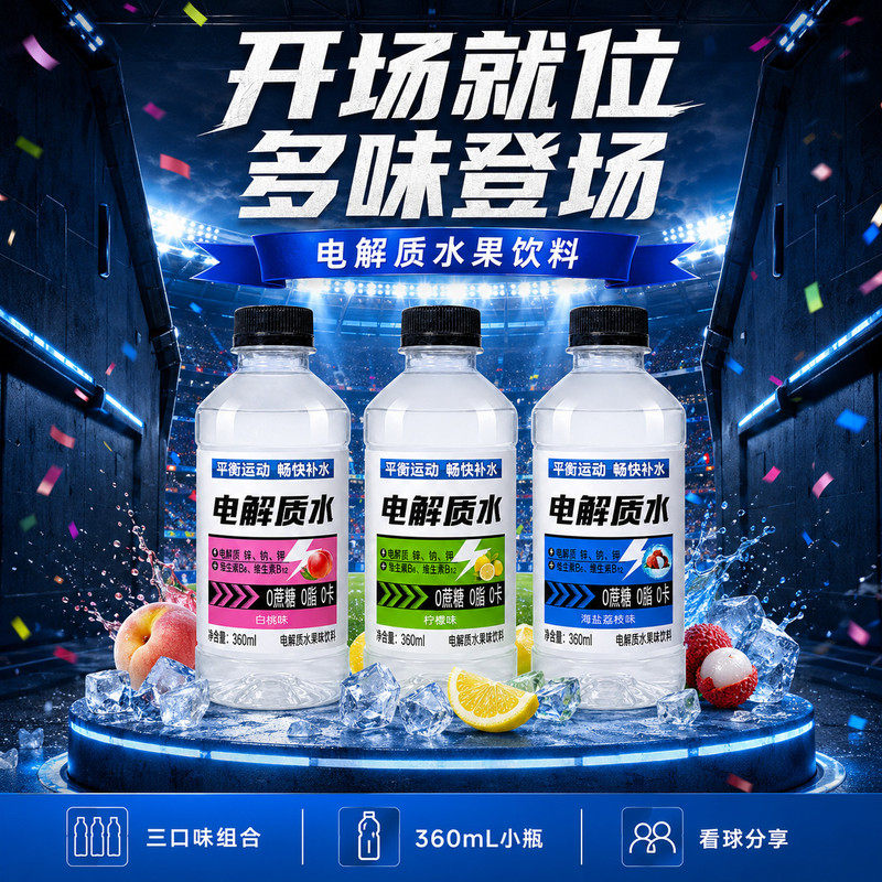 电解质水0糖0卡健身无糖电解质水网红饮料0糖0脂运动补水世界杯