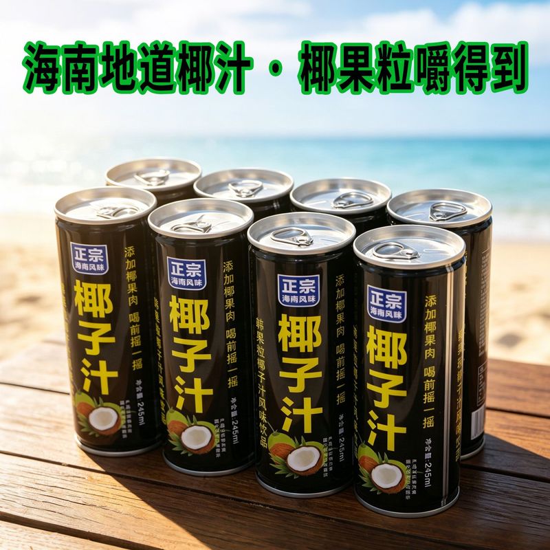 海南正宗椰子汁饮料椰纤果风味椰汁饮品罐装零糖营养早餐整箱批发