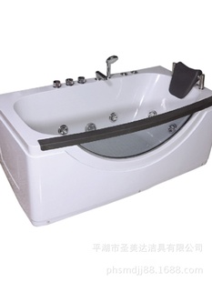 长方形家用按摩浴缸单人亚克力独立式 现代浴缸冲浪玻璃浴缸15085