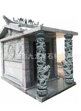 新款石雕土地公庙石材雕刻神像庙芝麻白J芝麻灰佛龛神庙佛龛建筑