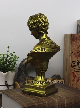 维纳斯女神头像覆古做旧金色雕像摆件F家居装饰美术绘画素描艺术