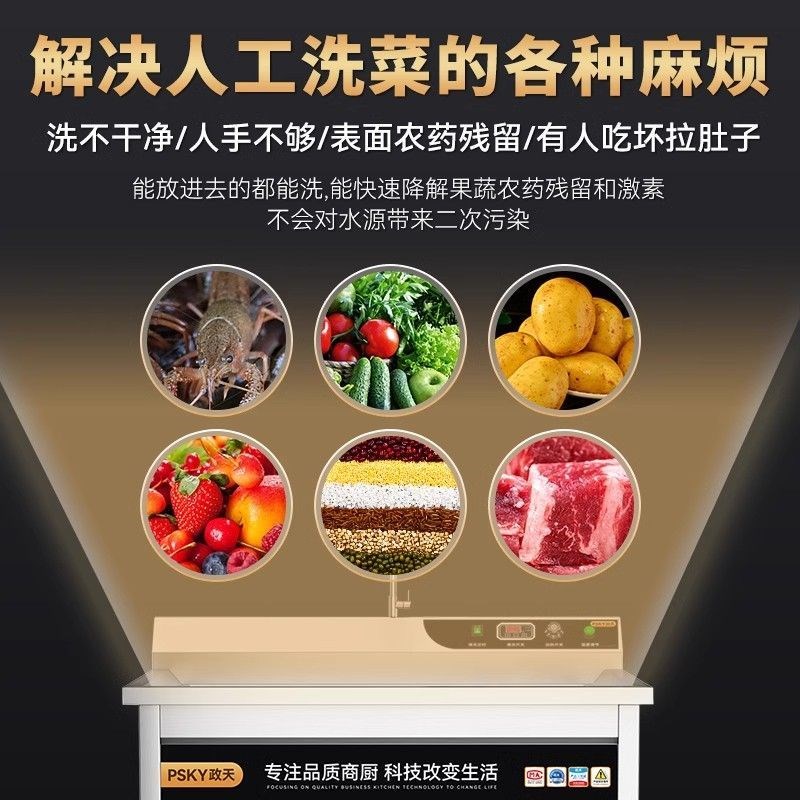 政天洗菜机商用全自动饭店x酒店气泡果蔬水果蔬菜清洗机洗肉机