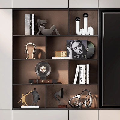 德国现代轻奢高级感电视柜摆件客厅壁龛开放格音乐艺术主题装饰品