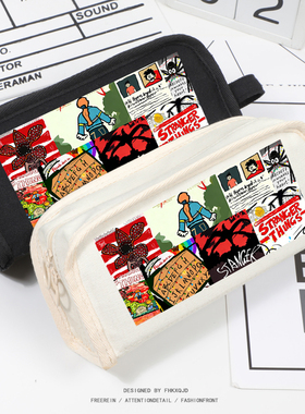 怪奇物语StrangerThings美剧周边卡通礼物欧美大容量笔袋文具盒女