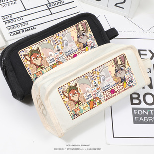 动漫二次元 疯狂动物城 尼克狐周边 朱迪 笔袋帆布文具盒 文具袋