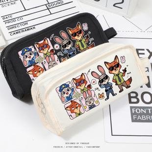 疯狂动物城周边朱迪尼克狐同人可爱卡通二次元 学生笔袋文具收纳包