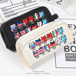 ch五常国拟猫猫同人吧唧 笔袋文具袋 瓷美俄英法周边ch猫拟大容量