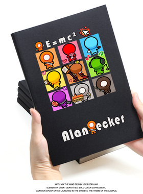 AlanBecker火柴人 大号尺寸加厚笔记本记事簿 五色组鼠标动画周边