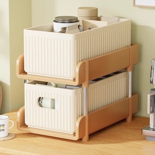 鞋柜上面的置物架餐桌面零食收纳盒整理盒办公室茶几台面双层置物