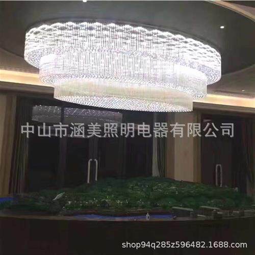 现代酒店大堂售楼部沙盘轻奢水晶吸顶灯会所别墅非标工程水晶灯
