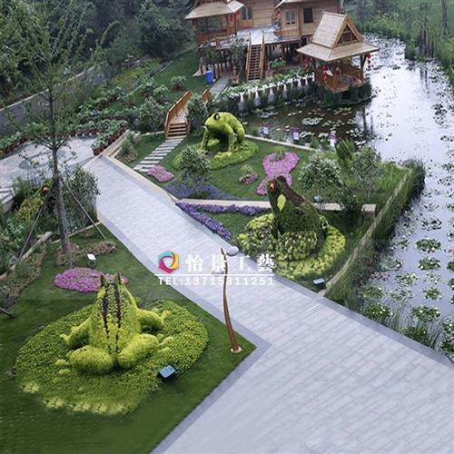 玻璃钢青蛙造型雕塑园林景观绿植雕塑仿真绿植动物雕塑
