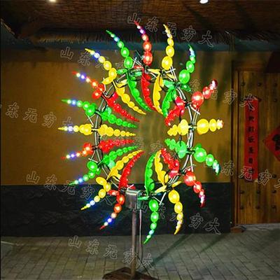 不锈钢风动雕塑大型艺术摆件户外风能景观园林创意灯光亮化