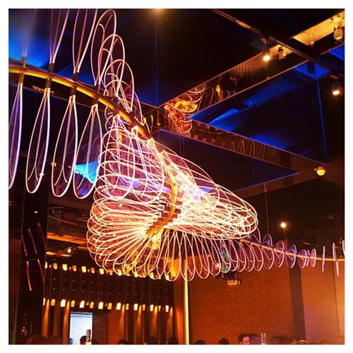 酒店非标工程灯装饰龙骨异形灯具亚克力清吧大厅酒吧吊灯