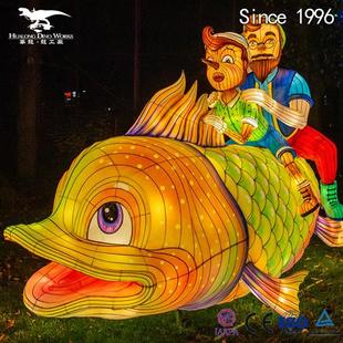 夜游彩灯文化文旅项目多区景点展示匹诺曹IP人物文化街区打造