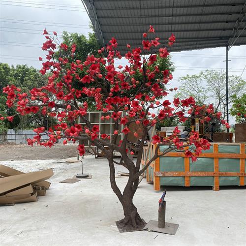 大型仿真木棉花许愿树室内装饰商场店铺橱窗造景仿真树英雄花树