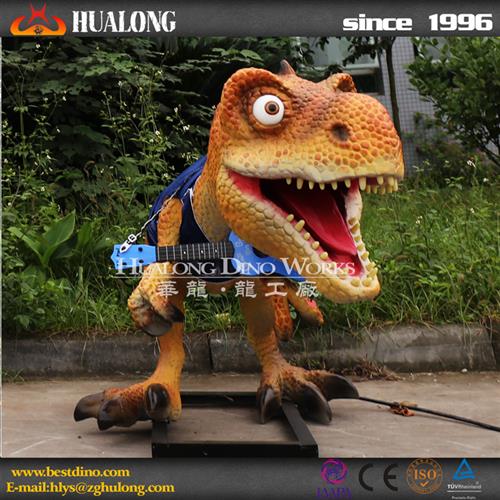 卡通大眼霸王龙恐龙机械模型制作厂家大唐不夜城中庭引流摆件
