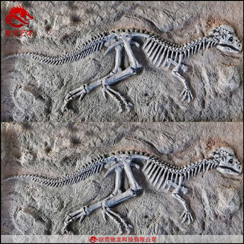 原角翼龙肿头龙迅猛龙化石块儿童沙坑考古发掘仿真恐龙玻璃钢化石