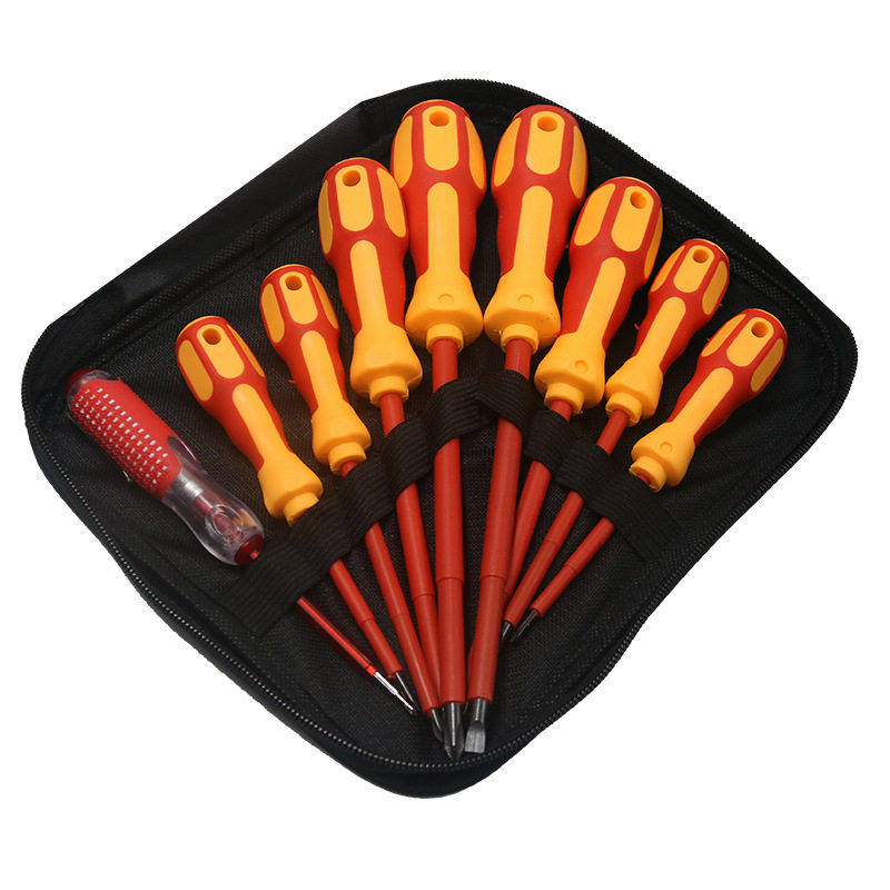 9件套布包绝缘螺丝刀套装电工专用手动多功能耐高压起子电笔组合,五金/工具,测电笔,淘宝优惠券,粉丝福利购,淘宝优惠卷