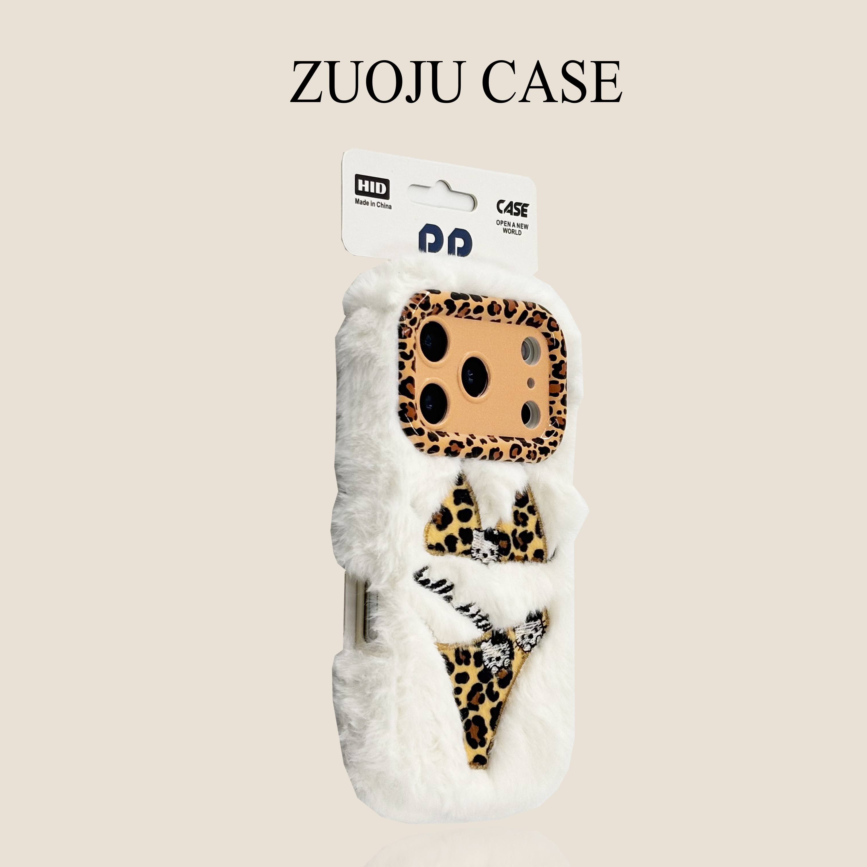 白毛绒豹纹内衣KT猫苹果17手机壳新款iphone17promax秋冬款硅胶苹果16ProMax高级小众苹果15pro防摔女14pm套