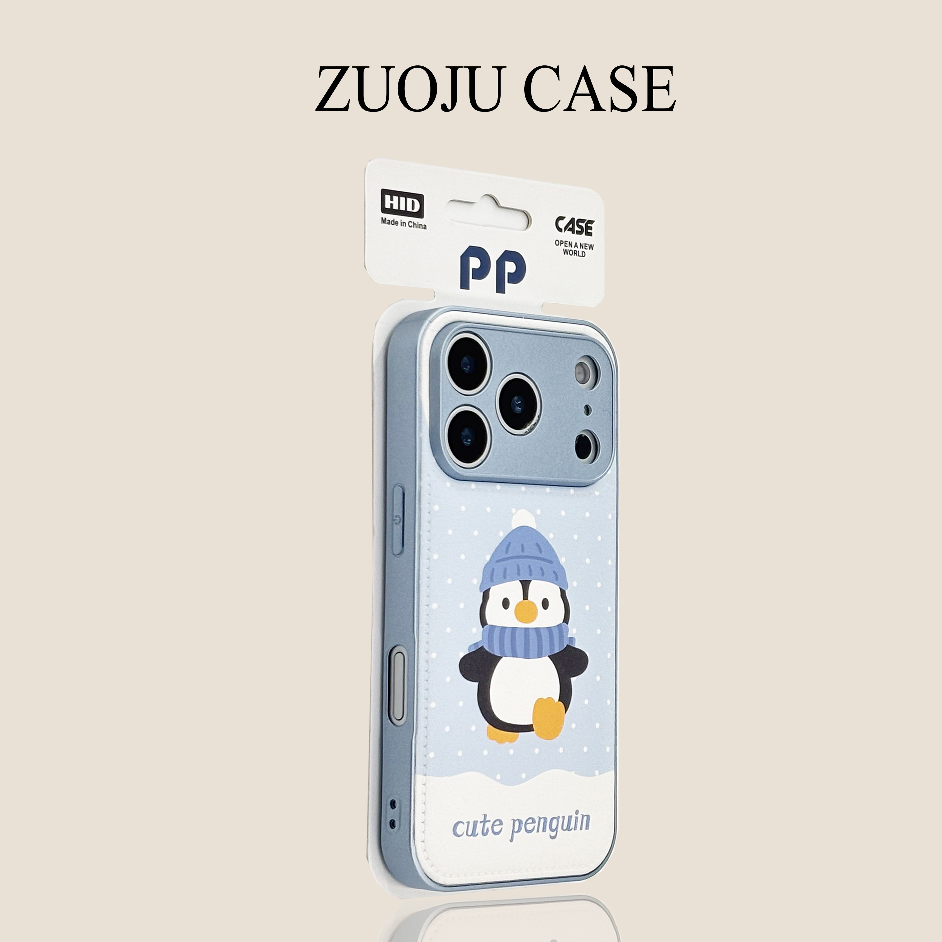 粉鼓包皮质波点走路企鹅苹果17手机壳新款iphone17prom