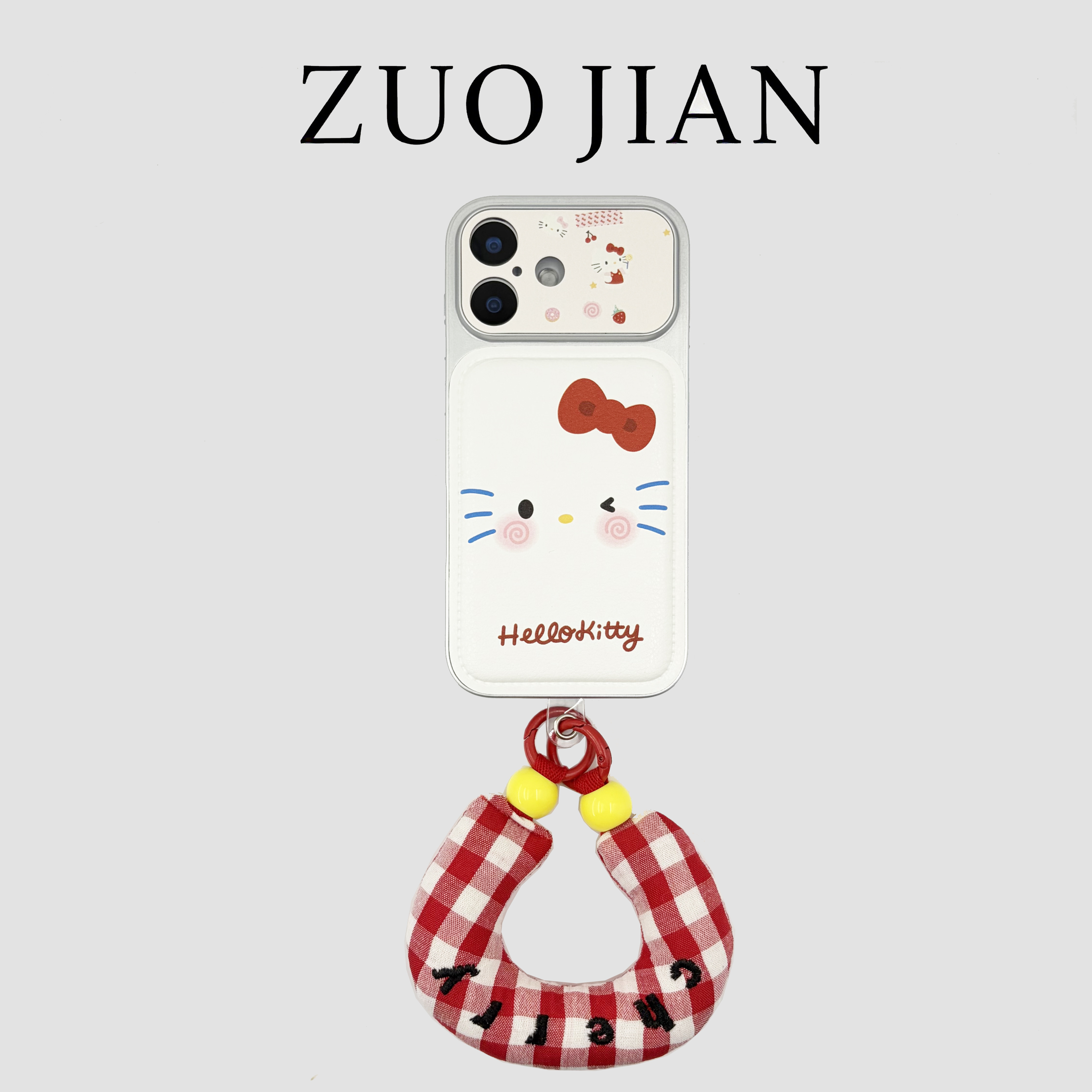 白底腮红KT猫表情挂绳苹果17手机壳新款iphone17prom