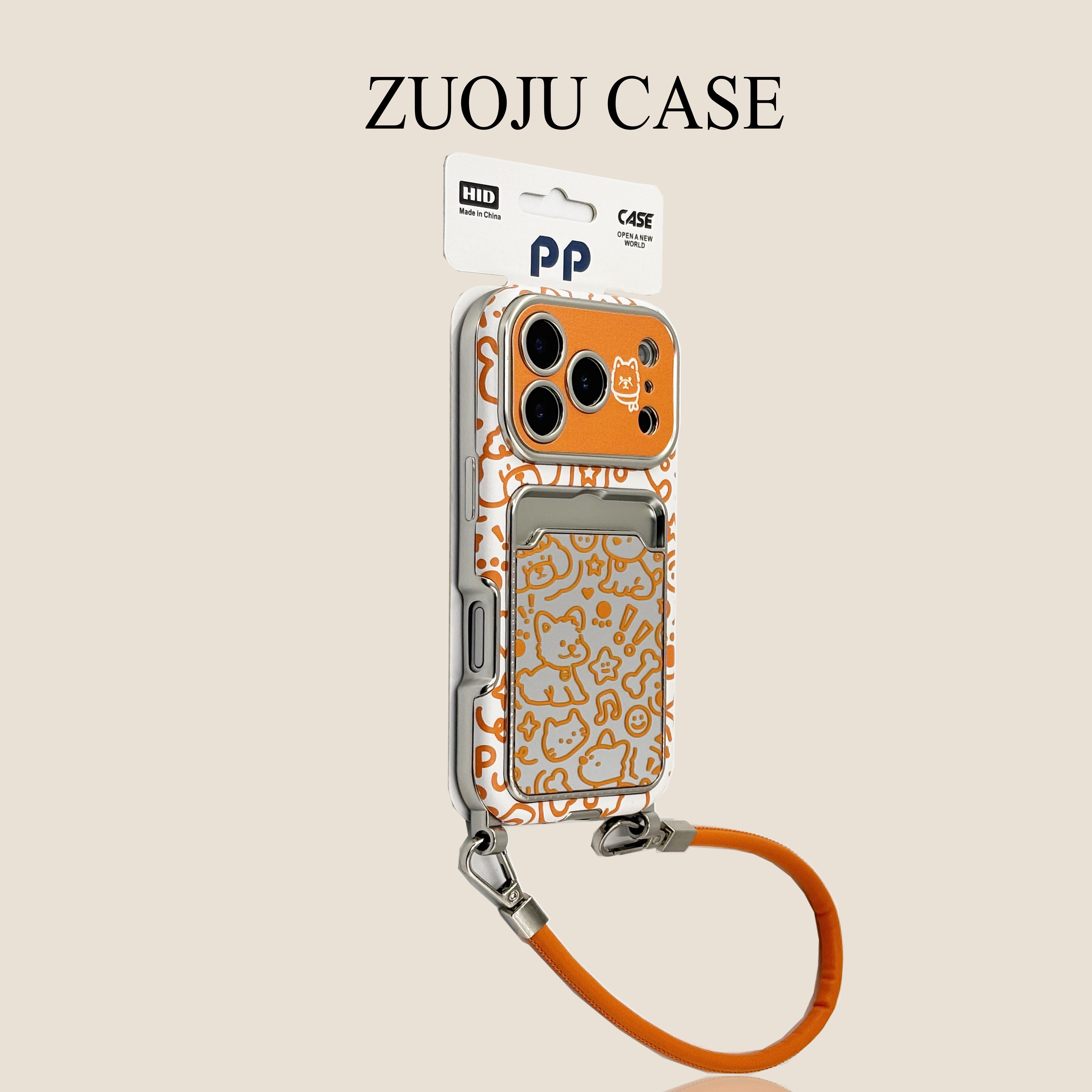 橙视窗线条骨头小狗卡包挂绳苹果17手机壳新款iphone17promax全包硅胶苹果16ProMax小众苹果15pro防摔女14pm