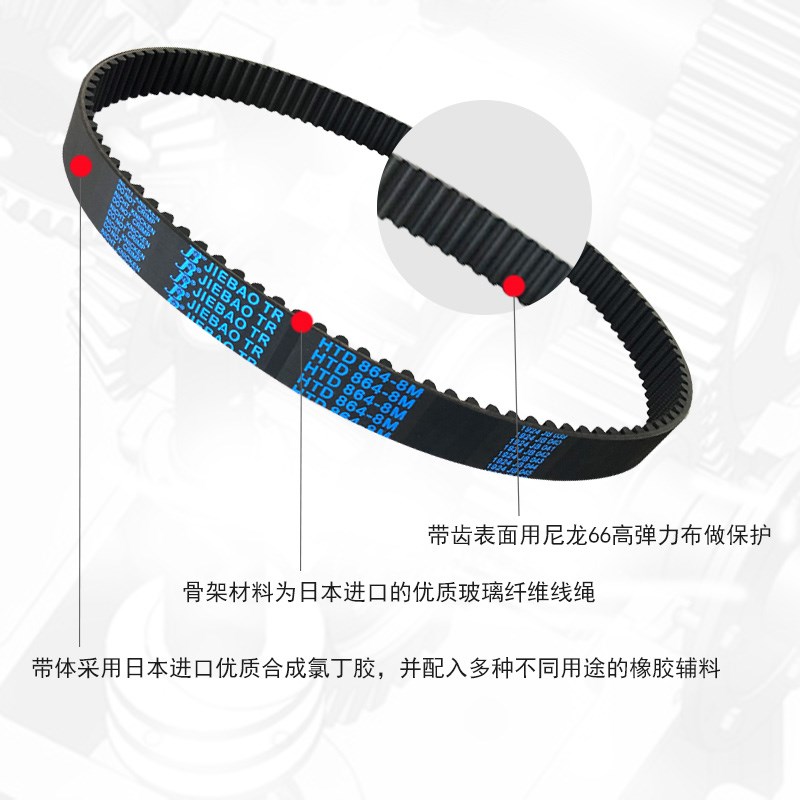 JIEBAO TR同步带数控o机床传动皮带8M2152 8M2160 8M2168 8M2184