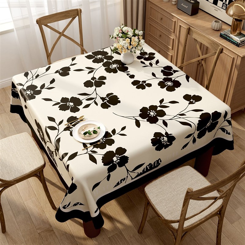 T4kzbi德国方桌桌布免洗防油防水pvc餐桌布轻奢氛围感长方形茶几