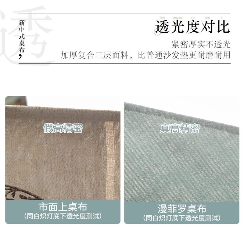 茶几布桌布中式盖巾防p滑餐桌台布布艺现代茶几电视柜长方形加厚