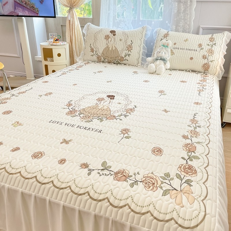 韩系超仙气夏季凉席乳胶三件套床裙款学生单宿舍空U调软席可机水,床上用品,乳胶席,淘宝优惠券,粉丝福利购,淘宝优惠卷