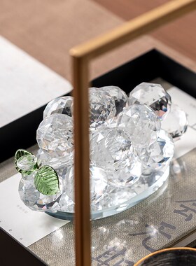 Rzone 新中式简约托盘玉v石狮子装饰摆件样版房卖场客厅茶几装饰