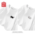 【 Short sleeved two-piece set 】 White (MT Fishing Black Cat Chest Logo)+White (M Sketched Chest Logo)