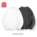 [2-Pack - Long Sleeves] White (Solid Color) + Dark Gray (Solid Color)