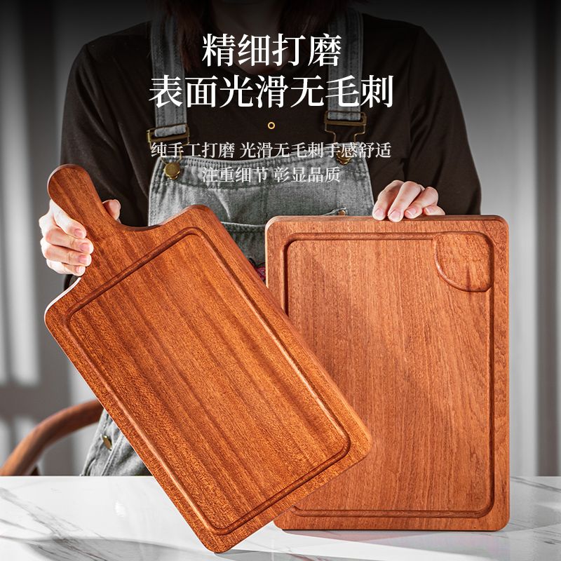 木质牛排盘西餐盘乌檀木长方形实木披萨板托盘木制餐盘牛扒木盘子
