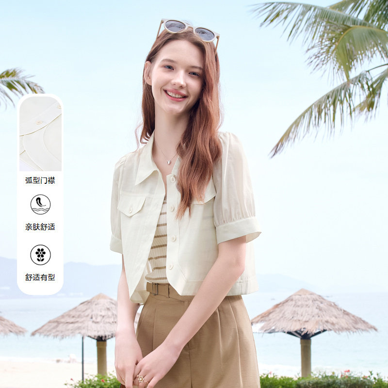 betu百图设计感通勤风短袖小外套女2026年夏季新款薄款外穿外搭图片